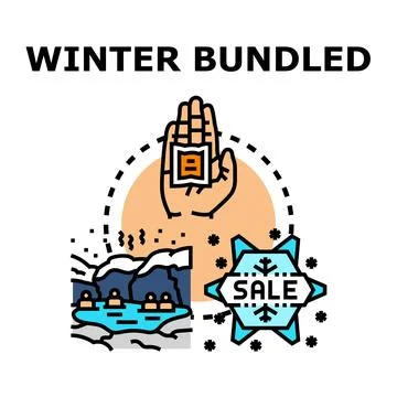 Winter bundled activity concepts for cold season Stock Illustration