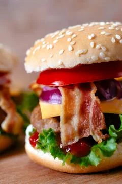 Winter burger Stock Photos