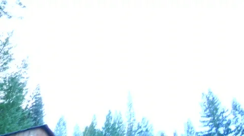 Winter Cabin Establishing Stock-Footage 729810