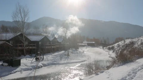 Winter Cabin Video stock 45524327