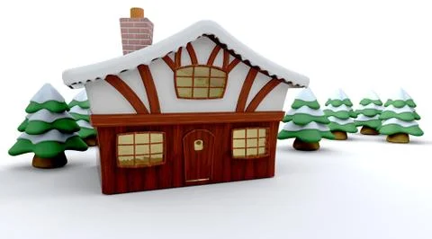Winter cabin Stock Illustration
