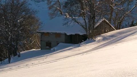 Winter Cabin Stock Photos
