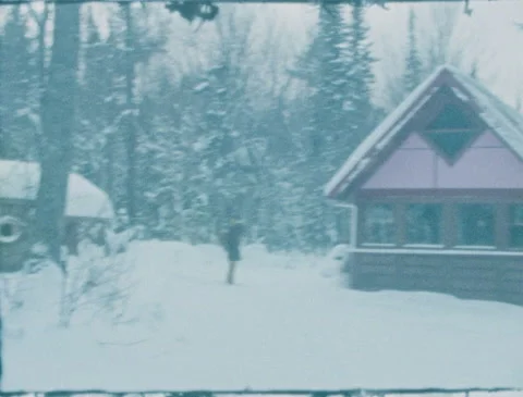 Winter Cabin In Woods Stock Footage 221517564