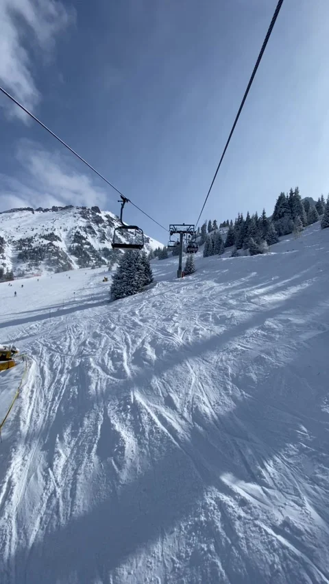 In winter by cable car Stock Footage 281669099