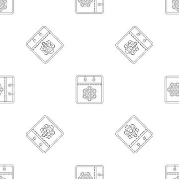 Winter calendar pattern seamless vector Stock Illustration
