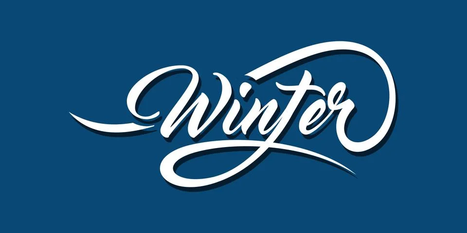 Winter calligraphic text Stock Illustration