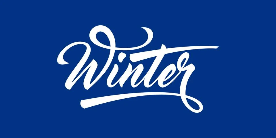 Winter calligraphic text Stock Illustration