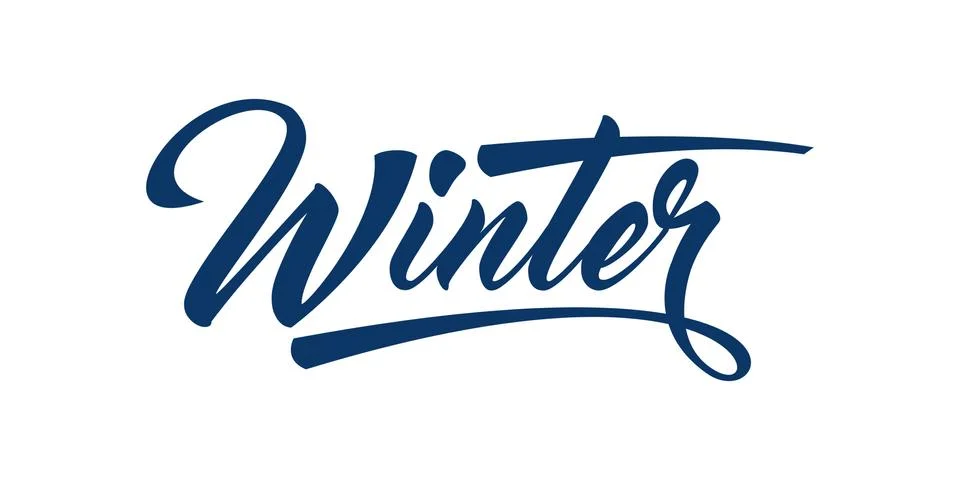 Winter calligraphic text Stock Illustration