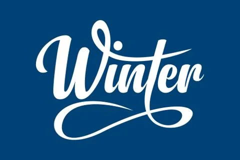 Winter calligraphic text Stock Illustration