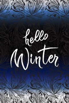 Winter callygraphy design Stock Illustration