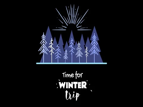 Winter camping emblem animation Stock Footage 80951530
