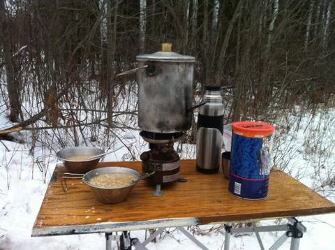 Winter Camping Foto stock