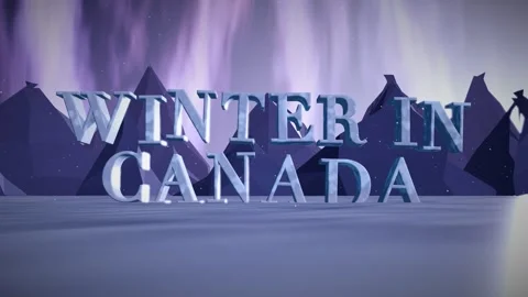Winter In Canada Carved Ice Letters on a Frozen Lake Under Dancing Northern Stock Footage 343369855