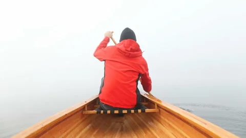 Winter canoeing Stock Footage 141110316