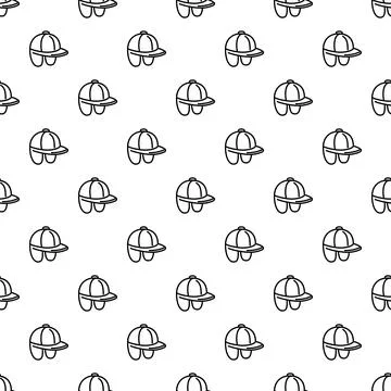 Winter cap with ear flaps seamless pattern イラスト素材