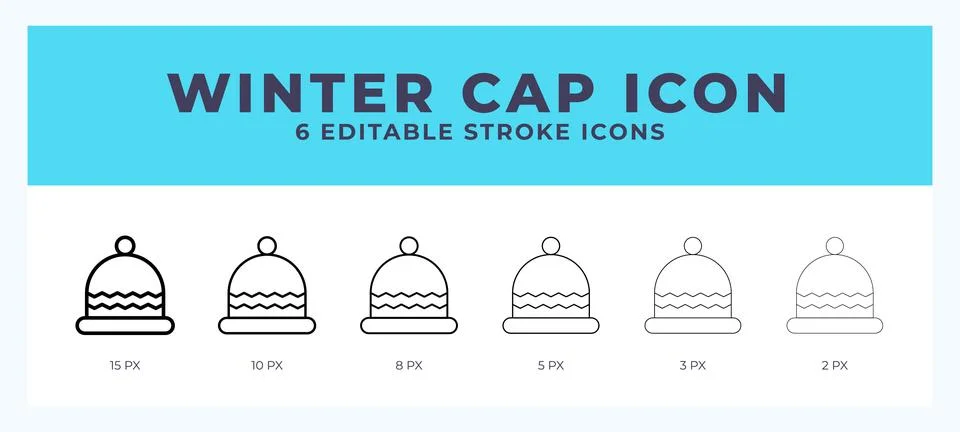 Winter cap line icon. Vector icon symbol. Logo illustration. Editable line .. イラスト素材