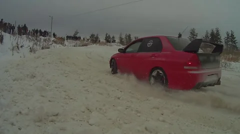 Winter car race Stock-Footage 55400150