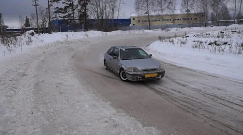 Winter car race Stock-Footage 55695711