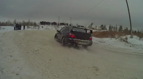 Winter car race1 Stock Footage 55400154