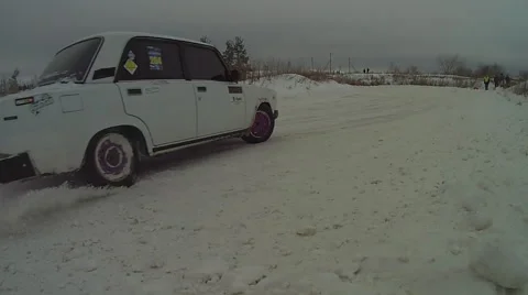Winter car race2 Stock-Footage 55401744