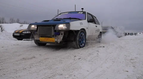 Winter car race3 Video stock 55401730