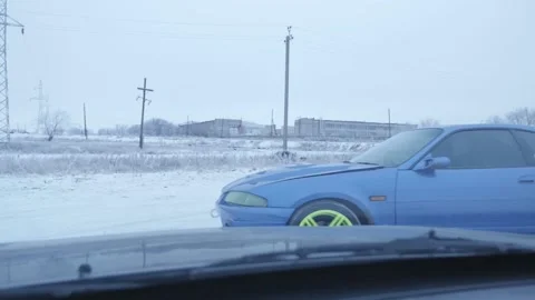 Winter Car racing Stock Footage 157486728