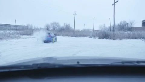 Winter Car racing Stock Footage 157486756