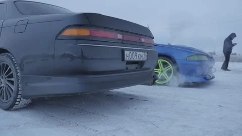 Winter Car racing Stock Footage 157486761