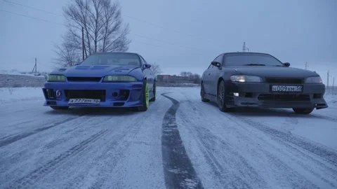 Winter Car racing Stock Footage 157486794