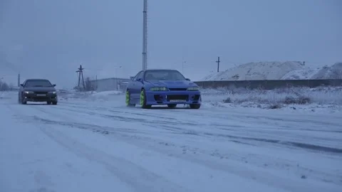 Winter Car racing Stock Footage 157486811