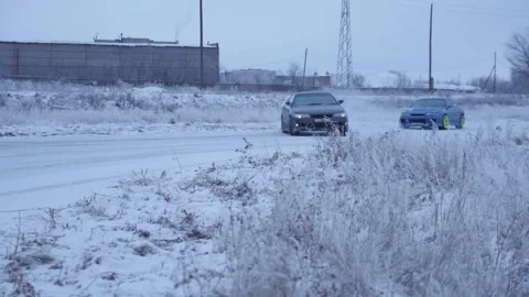 Winter Car racing Stock Footage 157498484