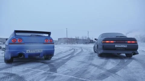 Winter Car racing Stock Footage 157498514