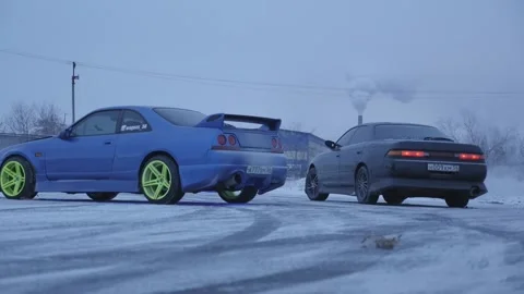 Winter Car racing Stock Footage 157498681