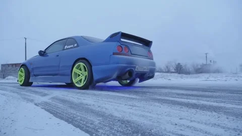 Winter Car racing Stock Footage 157498754