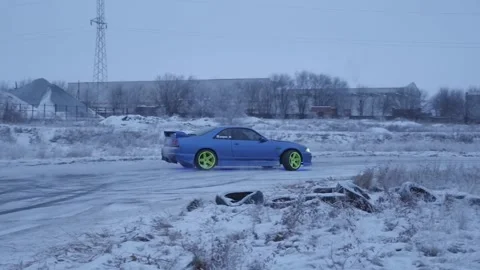 Winter Car racing Stock Footage 157498756