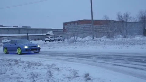 Winter Car racing Stock Footage 157498762