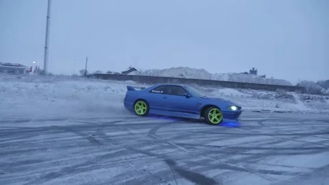 Winter Car racing Stock Footage 157498770