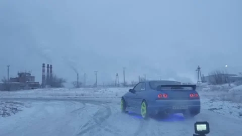 Winter Car racing Stock Footage 157498780