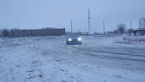 Winter Car racing Stock Footage 157498797