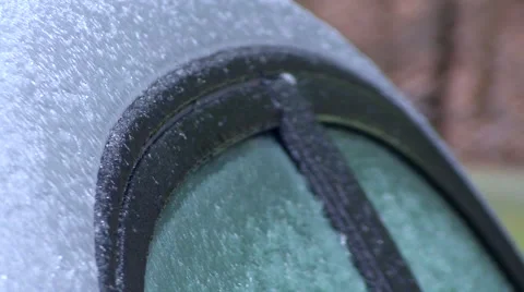 Winter - Car - Rear Door Opens and Closes Stock Footage 42934384