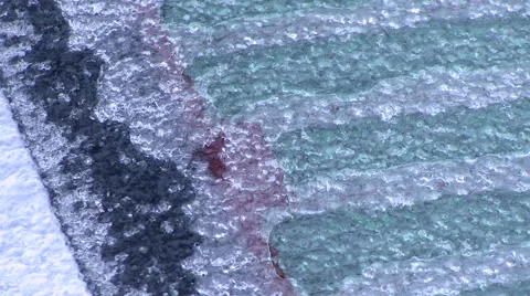 Winter - Car - Rear Window Defrosting Close Up Stock Footage 42934464