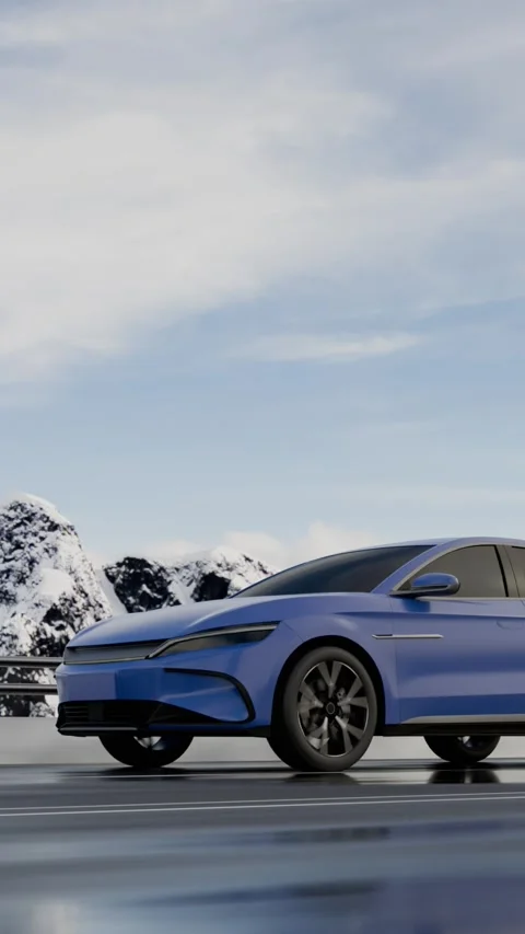 Winter car trip to the mountains Stock Footage 318140192