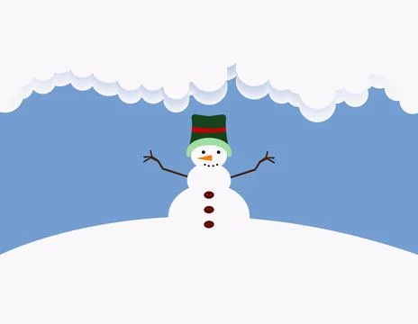 Winter card with snowman Stock Illustration
