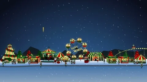 Winter carnival on night. Stock Footage 98751440