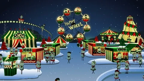 Winter carnival on night. Stock Footage 98790412