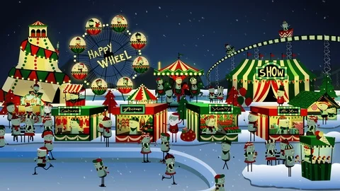 Winter carnival on night. Stock Footage 98790436