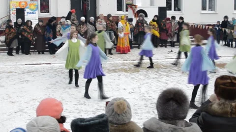 Winter Carnival people Stock Footage 86229956