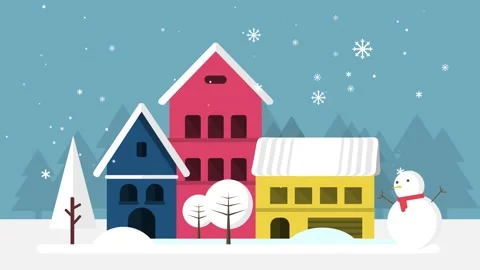 Winter Cartoon Animation Stock Footage 173140314