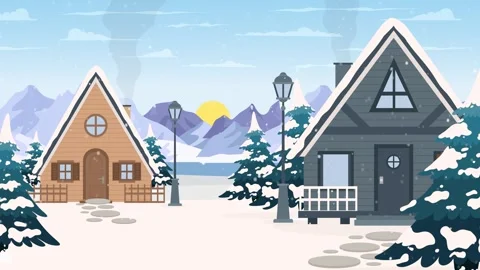 Winter cartoon background Vidéo 305264406