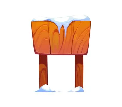 Winter cartoon rectangular signboard with snow 스톡 일러스트